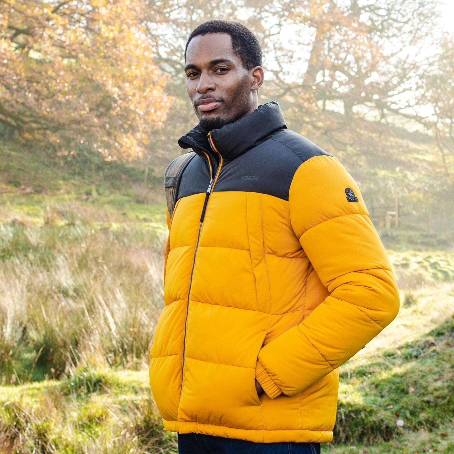 Yellow bubble jacket online mens