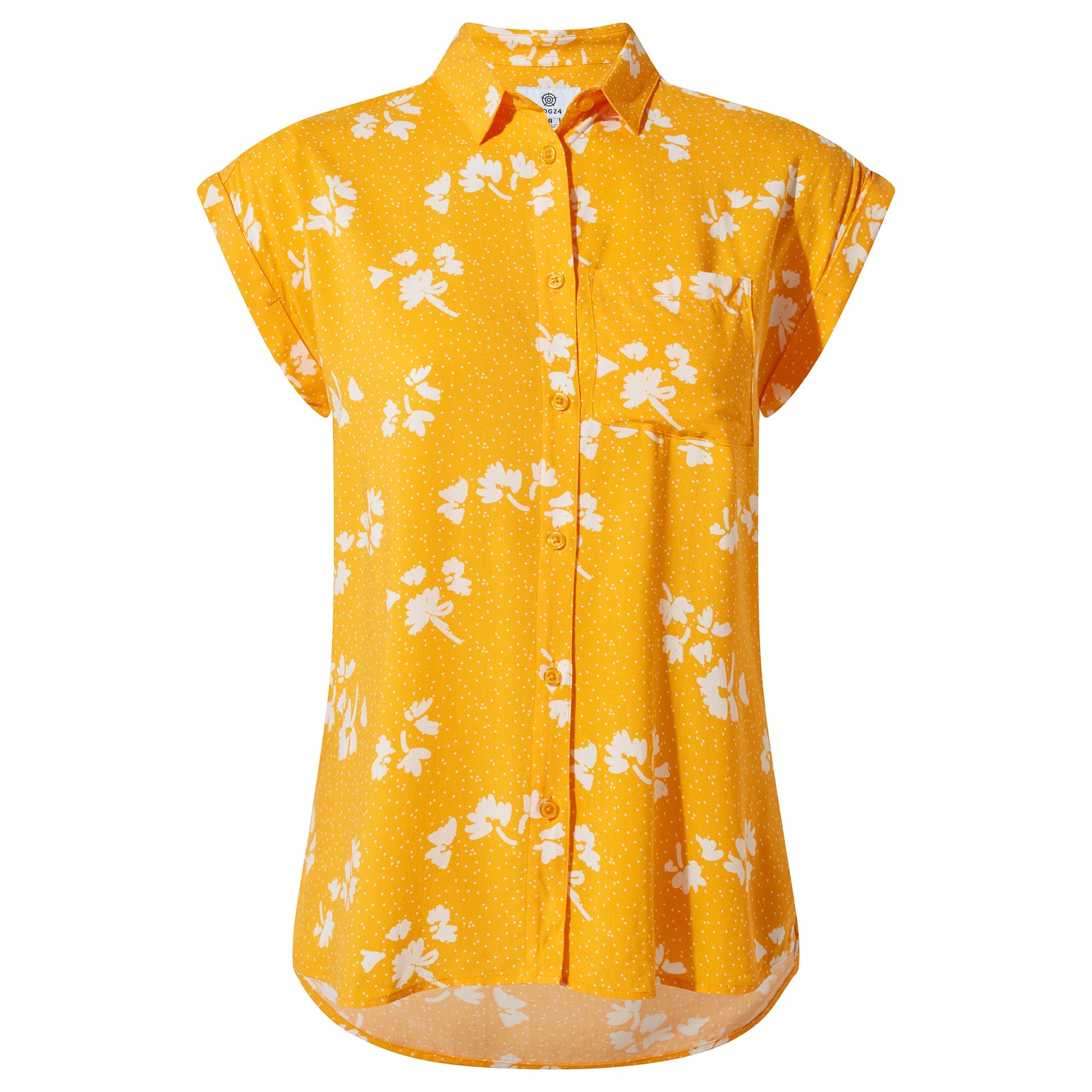 | - Alston Womens Shirt Print Yellow Floral Sleeve Short TOG24
