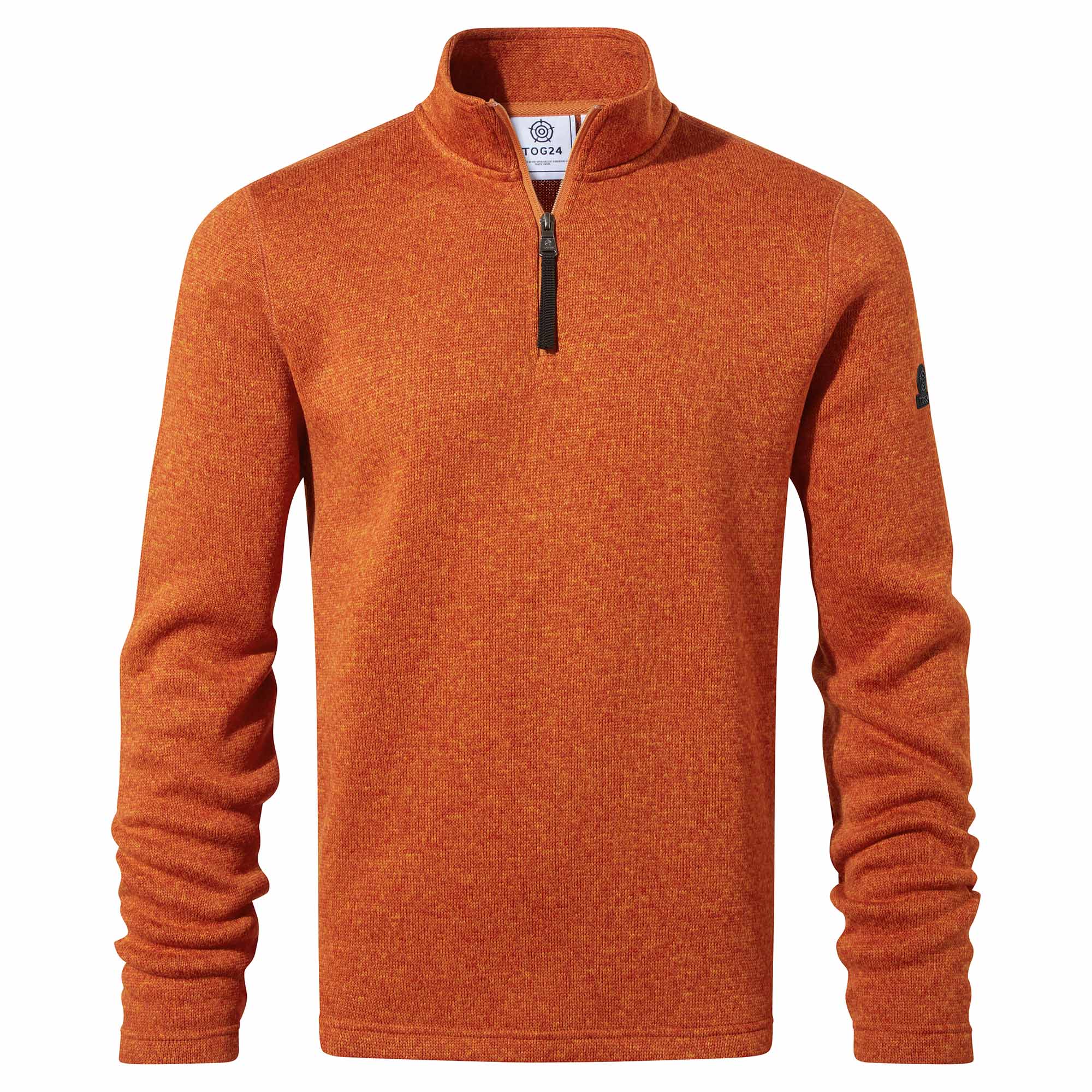 New $89 Brixton sold Micro Fleece Snap Pullover Top Mock Neck Paradise Orange Men Med