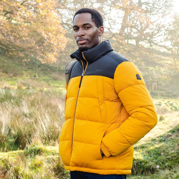 Mens yellow cheap puffer coat